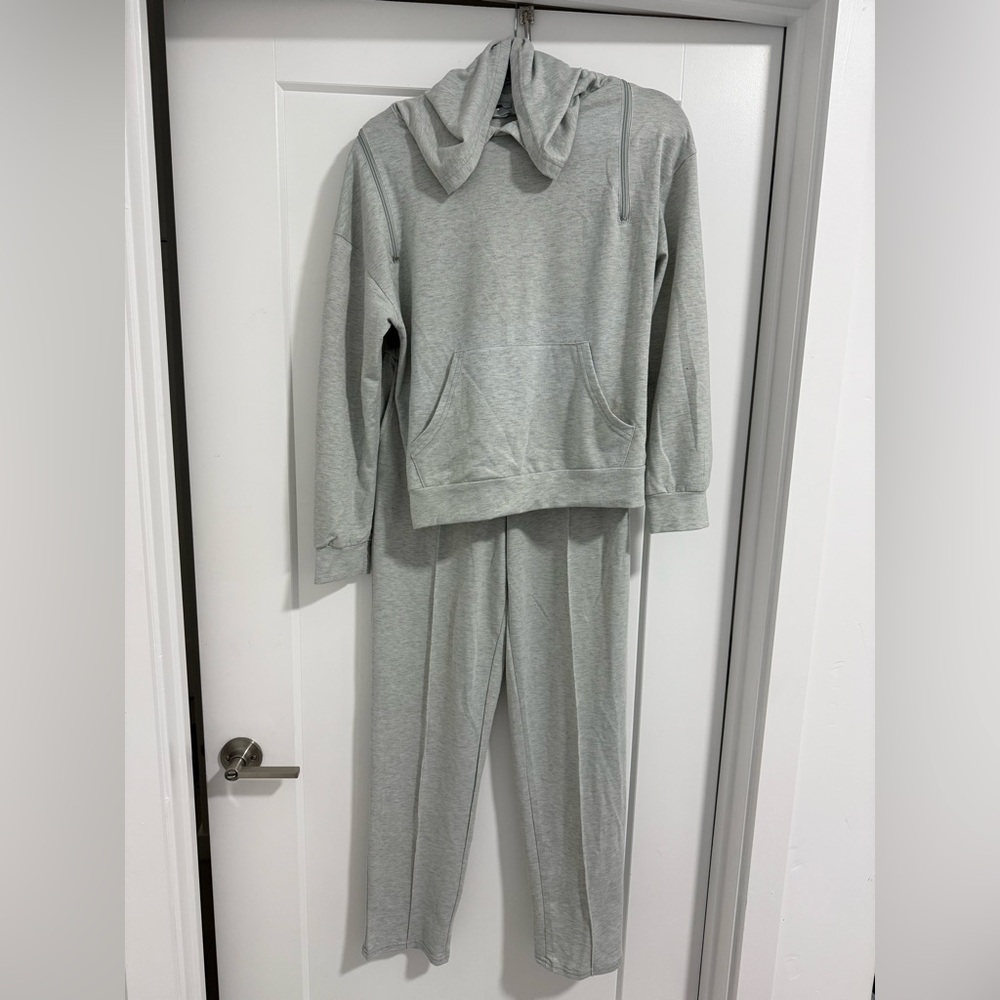 NOWRAIN‎ Light Gray Hoodie & Joggers Lounge Set Size S – Comfy Casual Outfit